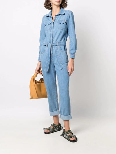 直筒牛仔连体长裤