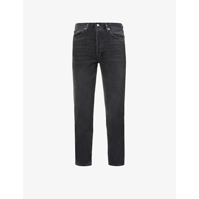 Shop Agolde Fen Tapered High-rise Organic Cotton Jeans In Shambles