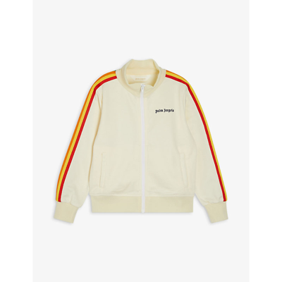 Shop Palm Angels Logo-print Side-stripe Woven Track Jacket 6-12 Years In White