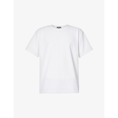 Shop Comme Des Garçons Homme Deux Rose Graphic-print Woven T-shirt In White