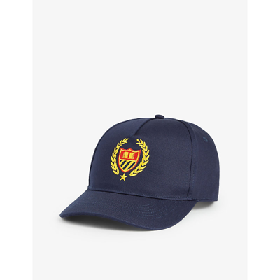 Shop Bel-air Athletics Academy Logo-embroidered Cotton Cap In Blue