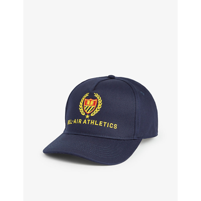 Shop Bel-air Athletics Academy Logo-embroidered Cotton Cap In Blue