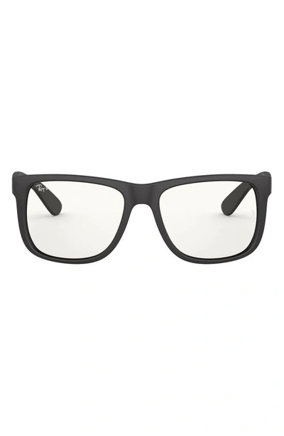 Ray Ban Justin 54mm Rectangular Optical Glasses In Black