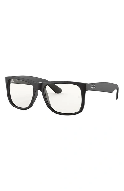 Ray Ban Justin 54mm Rectangular Optical Glasses In Black