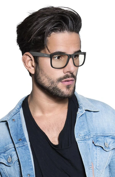 Ray Ban Justin 54mm Rectangular Optical Glasses In Black