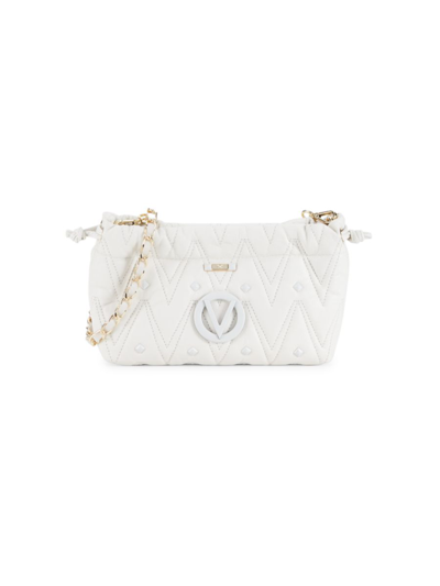 Shop Valentino By Mario Valentino Women's Cara Studded Quilted Leather Convertible Clutch In Ice