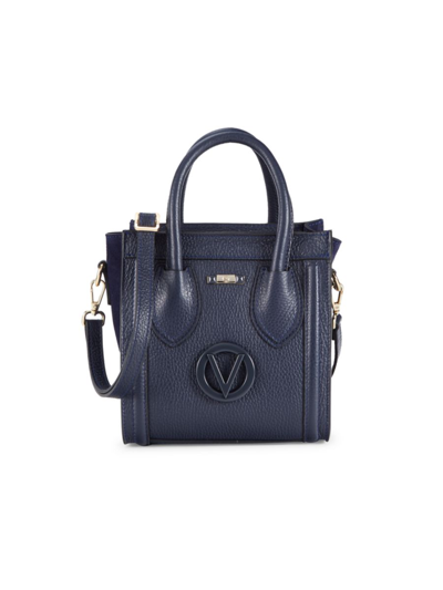 Shop Valentino By Mario Valentino Women's Eva Logo-adorned Quilted Leather Shoulder Bag In Midnight