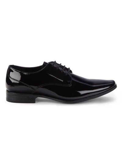 Shop Calvin Klein Men's Brodie Square Toe Patent Oxfords In Black