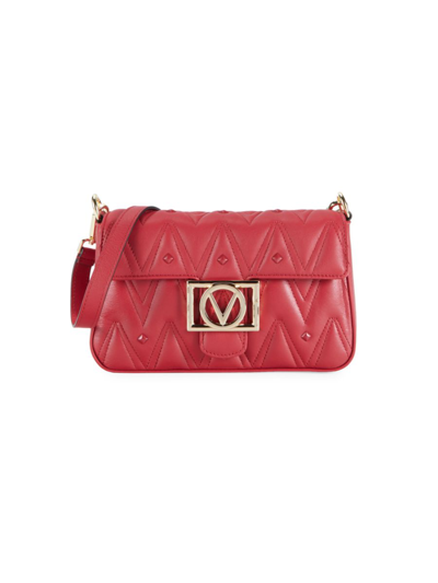 Shop Valentino By Mario Valentino Women's Florence Quilted Studded Leather Shoulder Bag In Lipstick