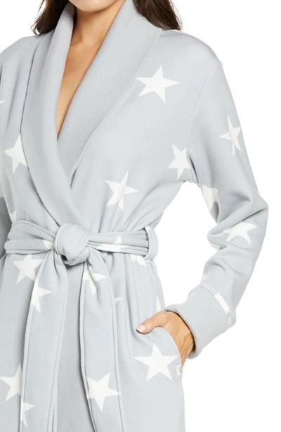 Shop Ugg Karoline Fleece Robe In Grey/ White Stars