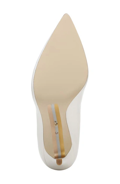 Shop Sam Edelman Hazel Pointed Toe Pump In Bright White Leather