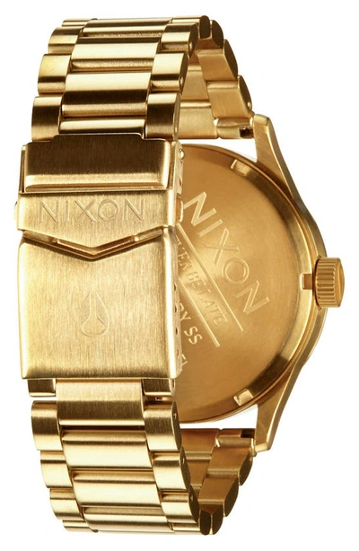 Shop Nixon Sentry Bracelet Watch, 42mm In Gold