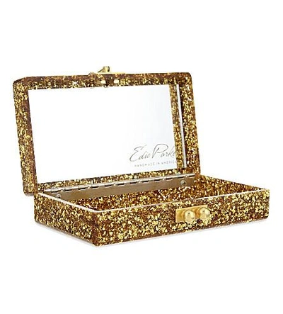 Shop Edie Parker Jean Solid Confetti Box Clutch In Gold Confetti