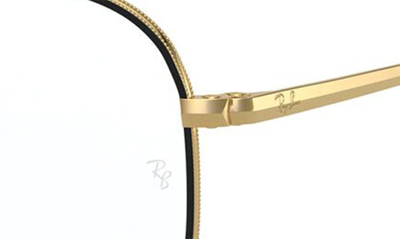 Shop Ray Ban Unisex 56mm Hexagonal Optical Glasses In Gold