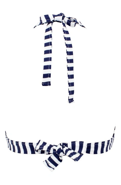 Shop Pez D'or Isabella Striped Maternity Bikini Top In Navy/ White