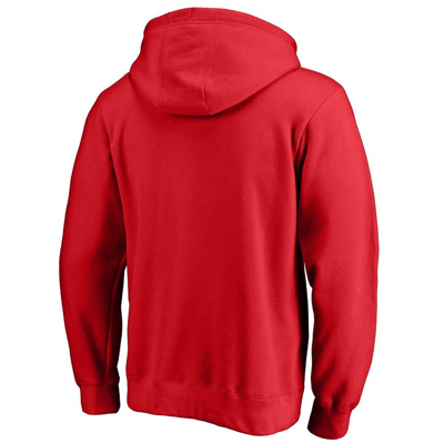 Shop Fanatics Branded Red Portland Trail Blazers Icon Primary Logo Fitted Pullover Hoodie