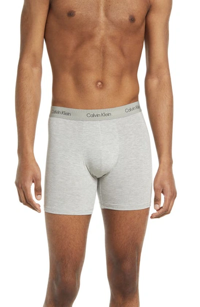 Shop Calvin Klein Ultra-soft Modern Stretch Modal Boxer Briefs In Grey Heather