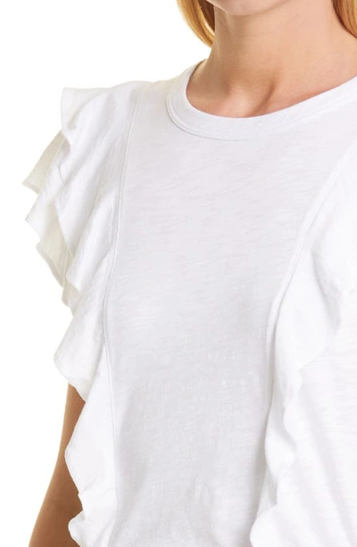 Shop Veronica Beard Bea Ruffle T-shirt In White