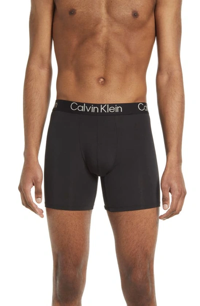 Shop Calvin Klein Ultra-soft Modern 3-pack Stretch Modal Boxer Briefs In Black