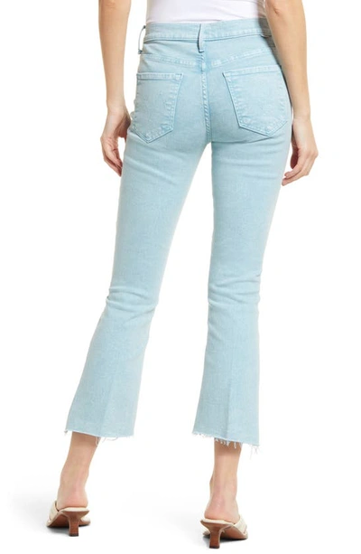 Shop Mother Insider High Waist Crop Step Hem Jeans In Aquatic