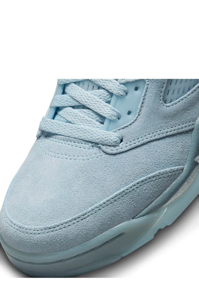 Shop Jordan Air  5 Retro Low Bluebird Sneaker In Ice/ Blue Graphite/ Silver