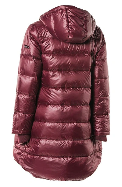 Shop Modern Eternity 3-in-1 Waterproof Quilted Down & Feather Fill Maternity Puffer Coat In Burgundy