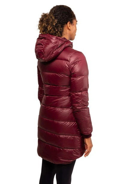 Shop Modern Eternity 3-in-1 Waterproof Quilted Down & Feather Fill Maternity Puffer Coat In Burgundy