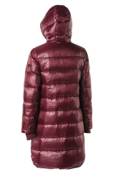 Modern Eternity 3-in-1 Waterproof Quilted Down & Feather Fill Maternity Puffer Coat In Burgundy