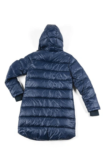 Shop Modern Eternity 3-in-1 Waterproof Quilted Down & Feather Fill Maternity Puffer Coat In Navy