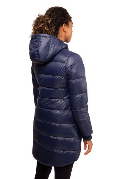 Shop Modern Eternity 3-in-1 Waterproof Quilted Down & Feather Fill Maternity Puffer Coat In Navy