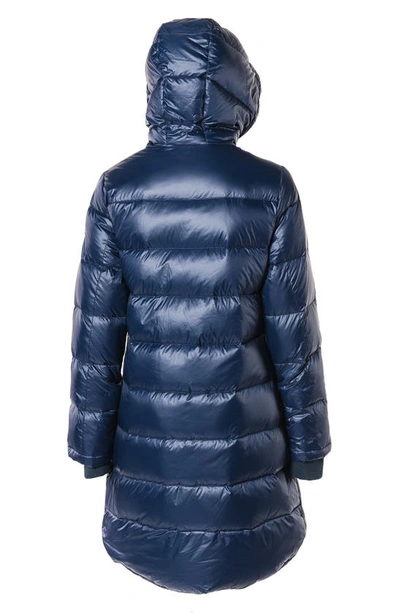 Shop Modern Eternity 3-in-1 Waterproof Quilted Down & Feather Fill Maternity Puffer Coat In Navy