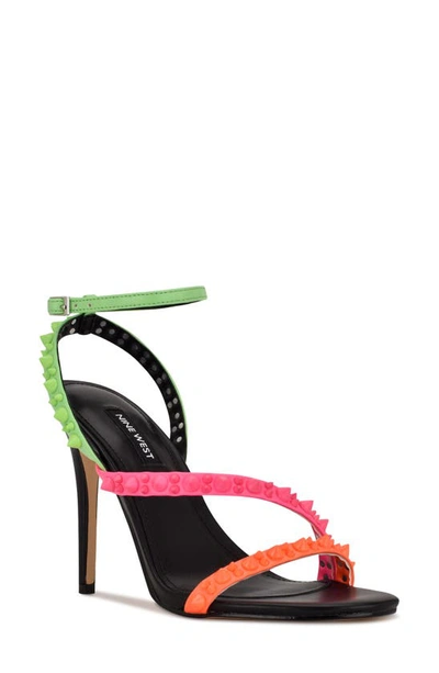 Shop Nine West Mitz Ankle Strap Sandal In Neon Multi