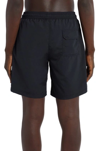 Shop Heron Preston Logo Label Swim Trunks In Black