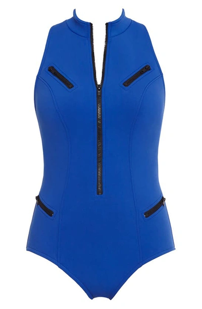 Shop Magicsuit Coco Underwire One-piece Scuba Swimsuit In Sapphire
