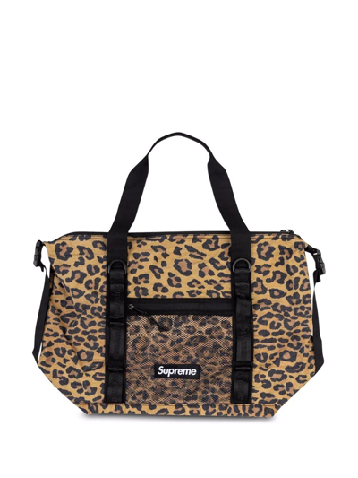 Shop Supreme Leopard-print Zip Tote Bag In Brown