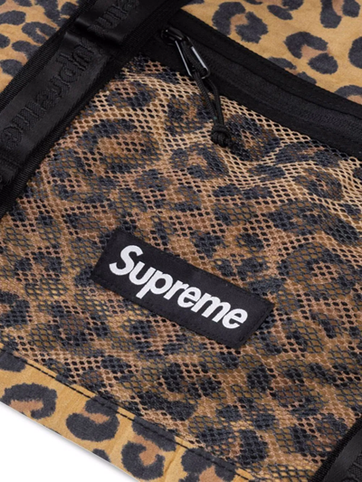 Shop Supreme Leopard-print Zip Tote Bag In Brown