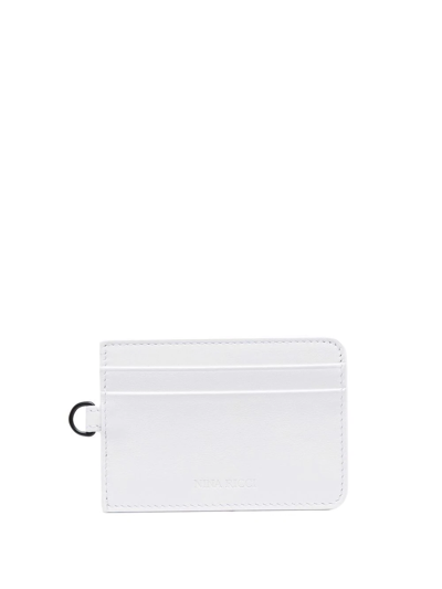 Shop Nina Ricci Embossed Logo Leather Cardholder In White