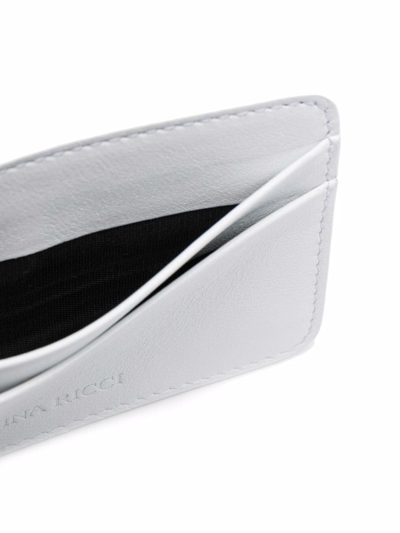 Shop Nina Ricci Embossed Logo Leather Cardholder In White
