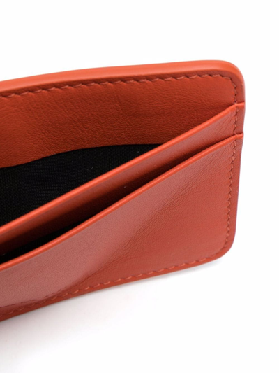 Shop Nina Ricci Embossed Logo Leather Cardholder In Orange