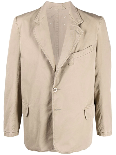 Maison Margiela Notched-lapels Single-breasted Blazer In Nude