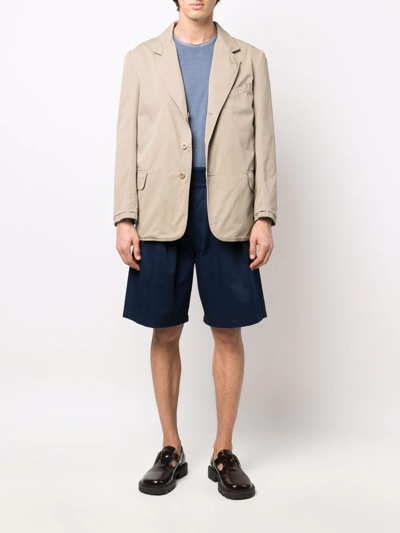 Shop Maison Margiela Notched-lapels Single-breasted Blazer In Nude