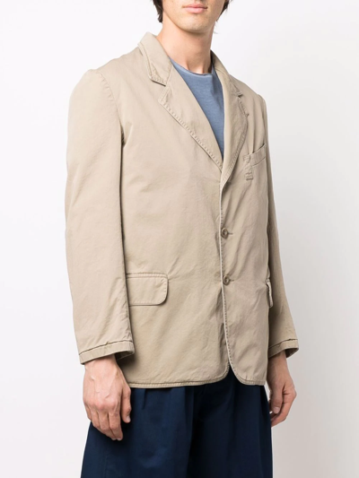 Shop Maison Margiela Notched-lapels Single-breasted Blazer In Nude