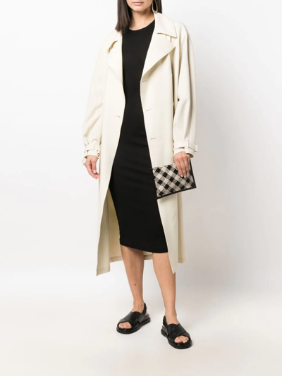 St Agni Check-pattern Clutch Bag In Black