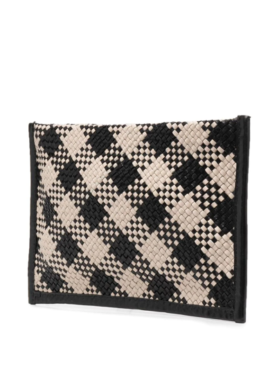 St Agni Check-pattern Clutch Bag In Black