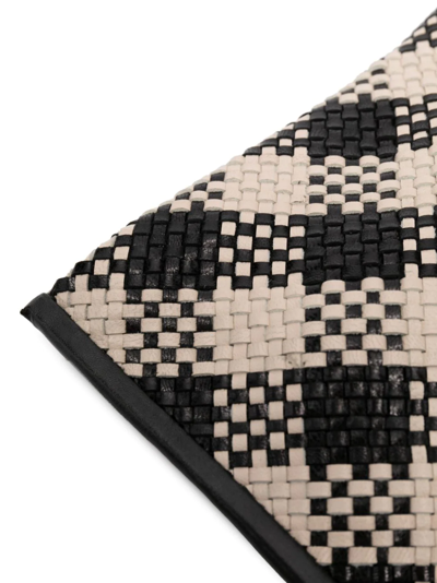 St Agni Check-pattern Clutch Bag In Black