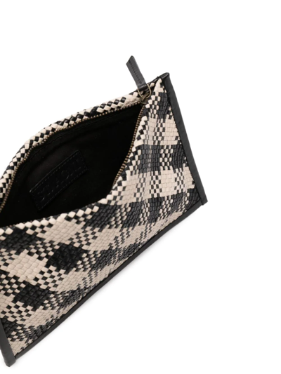 St Agni Check-pattern Clutch Bag In Black