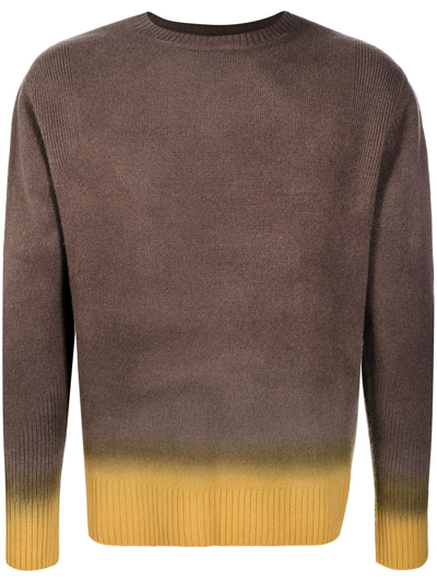 Shop Nick Fouquet Ombré-effect Long-sleeved Sweater In Brown