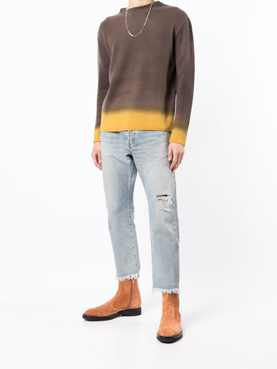 Shop Nick Fouquet Ombré-effect Long-sleeved Sweater In Brown