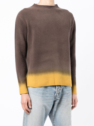 Shop Nick Fouquet Ombré-effect Long-sleeved Sweater In Brown