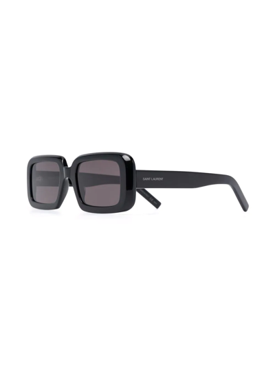 Shop Saint Laurent Square-frame Sunglasses In Schwarz